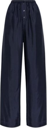 R&oacute;he Wide Trousers, female, Blue, Size: L Wide Leg Silk Trousers