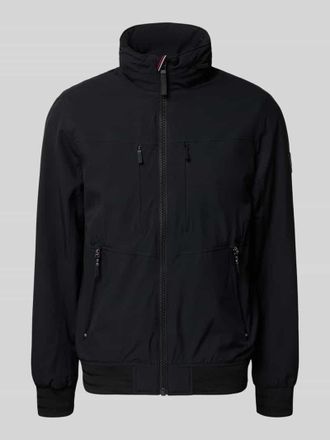 Tom Tailor Regular Fit Funktionsjacke mit Schalkragen in Black, Gr&ouml;&szlig;e XXXL