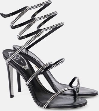 Rene Caovilla Cleo 105 embellished satin sandals