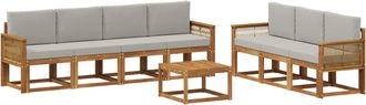 vidaXL Conjunto De Sof&aacute;s De Exterior 8 Uds. Natural Y Gris Claro Vidaxl