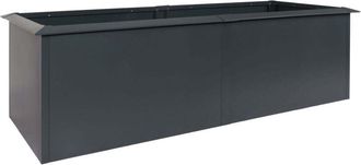 Hhg Fioriera aiuola rialzata piante con bordo anti chiocciola 190 ferro verniciato a polvere 78x250x90cm antracite