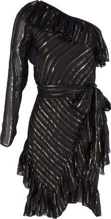 Philosophy di Lorenzo Serafini Philosophy di Lorenzo Serafini One Shoulder Asymmetrical Dress in Black Silk