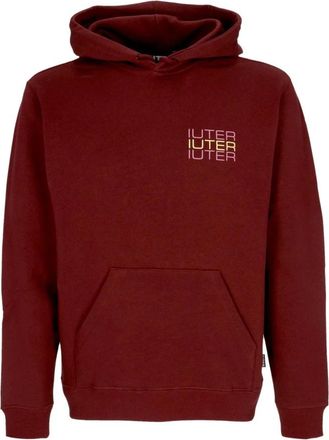 Iuter Skull Hoodie Bordeauxrood Sweatshirt met lange mouwen - Heren - Hoodies - Rood - XS - Katoen - Hoodies & sweatvesten
