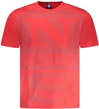 North Sails Rood Katoenen Heren T-Shirt Nautische Stijl - Heren - T-shirts - Rood - S - Katoen - Tops
