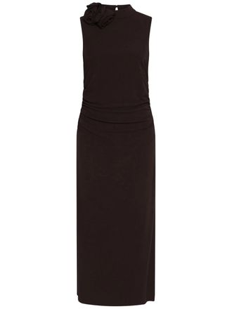 Marella Black Mllmirra Fitted Midi Floral Dress