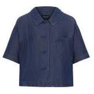 Giorgio Armani Dames, Blouses & Shirts, Blauw, Maat: 2XS Denim