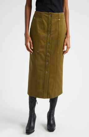 A.L.C. Hannah Cotton Twill Pencil Skirt in Olive Green at Nordstrom Rack, Size 10