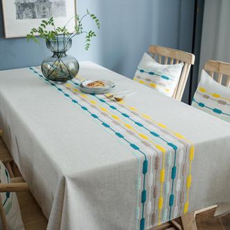 OEM Mantel Rectangular De 130 X 250 Cm - Rayas De Poli&eacute;ster - Lavable Para Uso Exterior - Para Sal&oacute;n, Comedor, Balc&oacute;n, Jard&iacute;n - Verde