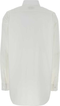 Moschino Womens Stretch Poplin Shirt White Cotton Elastane