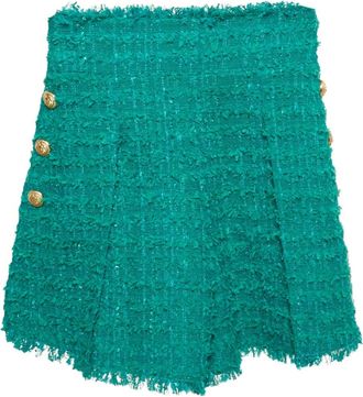 Balmain Tweed shorts - Groen