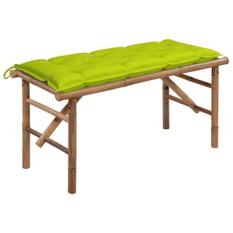 vidaXL Vidaxl - Banco De Jard&iacute;n Plegable Con Coj&iacute;n Bamb&uacute; 118 Cm