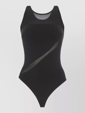 Wolford sheer panel bodysuit fitted silhouette straps