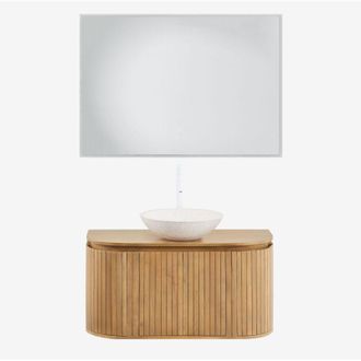 Sklum Sklum - Set di mobili da bagno in legno di mango Analis