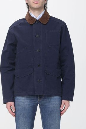 Filson Giacca leggera in cotone con colletto in velluto a coste e logo