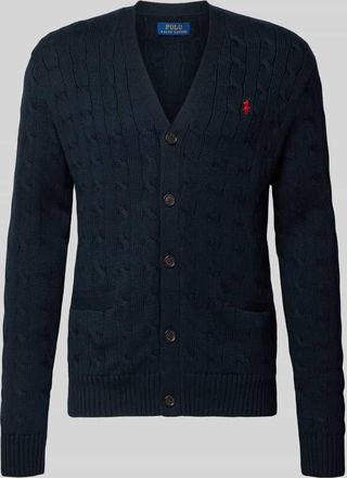Polo Ralph Lauren Strickjacke mit Knopfleiste in Marine, Gr&ouml;&szlig;e XXL