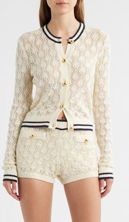 Frame Denim The Rookie Open Stitch Cardigan in Cream Multi at Nordstrom, Size X-Small
