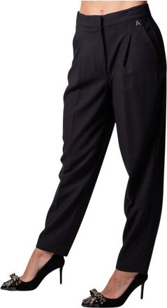 Twin-Set Actitude, Dames, Broeken, Zwart, Maat: S Viscose