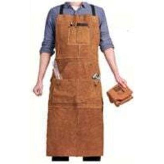 OEM Delantal De Soldador Con 6 Bolsillos, Delantal De Trabajo De Cuero Ign&iacute;fugo Y Resistente Al Calor, Delantal De Carpintero Ajustable Para Hombre (talla
