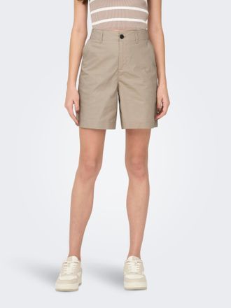 Only Shorts ONLY ONLZORA MW BERMUDA SHORTS PNT, Damen, Gr. XS (34), N-Gr, braun (oxford tan), Web, Obermaterial: 100% Baumwolle, unifarben, loose fit kniel