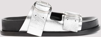 Jil Sander Womens Leather Sandals - Silver - Size EU 35