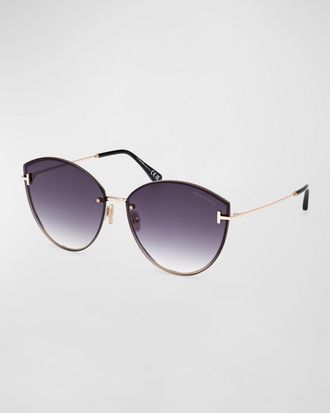 Tom Ford Evangeline Metal Cat-Eye Sunglasses