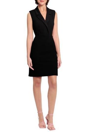 Donna Morgan Tuxedo Sleeveless Sheath Dress in Black at Nordstrom Rack, Size 14