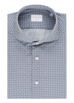 Xacus Blue Geometric Active Pattern Casual Shirt
