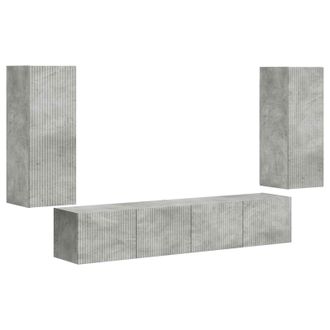 vidaXL Conjunto De Mueble Para Tv De Pared 4 Pcs Gris Concreto Vidaxl