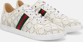 Gucci Stretch GG Web Stripe leather sneakers