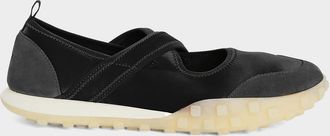 Jil Sander Moon Satin and Suede Sneaker Ballerina Flats