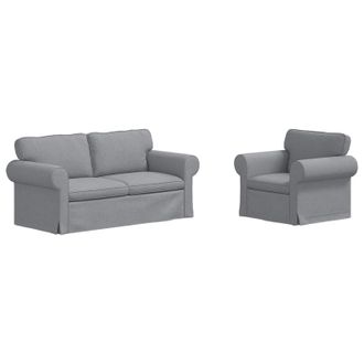 vidaXL Juego De Sof&aacute; 2 Uds. Gris Claro Tela Vidaxl