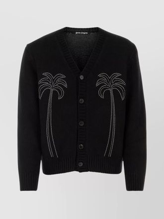 Palm Angels cashmere blend studded v-neck cardigan