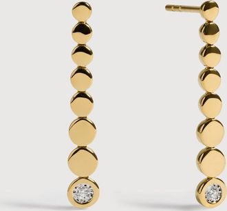 Monica Vinader Gold Lab Grown Diamond Solo Graduated Drop Earrings Lab Grown Diamond