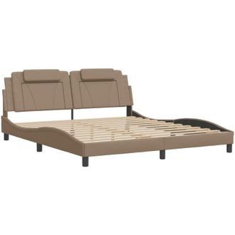vidaXL Estructura De Cama Viana Con Led Sin Colch&oacute;n Capuchino 180x200 Cm Vidaxl