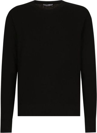 Dolce & Gabbana Zwarte trui met ronde hals - Heren - Ronde hals truien - Zwart - XL - Truien & Vesten