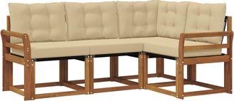 vidaXL Vidaxl Conjunto De Sof&aacute;s De Exterior 4 Uds. Natural Y Beige