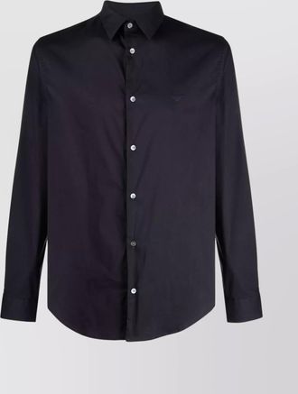 Emporio Armani cotton shirt with button-down collar and curved hem