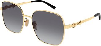 Gucci GG2053S Asian Fit 002 Womens Sunglasses Gold Size 58