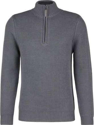 Stoic Heavy MerinoKnit MMXX.Rutvik Half Zip Merinopullover für Herren | grau