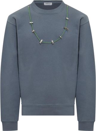 AMBUSH Gezellige Gebreide Trui met Kettingdetail - Heren - Sweatshirts - Blauw - S - Hoodies & sweatvesten