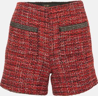 Maje Red Tweed Mid Rise Shorts
