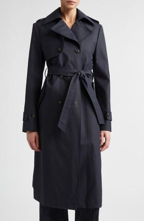 Eleventy Double Breasted Water Resistant Trench Coat in 11 Blue at Nordstrom, Size 4 Us
