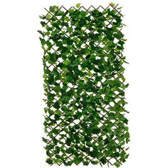 Kaemingk Recinzione a pannello in plastica misura 180xh.90cm con fiori verdi