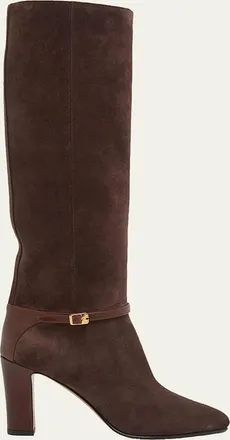 Valentino Garavani 85mm Pattie Suede Knee-High Boots