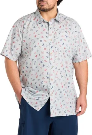 Columbia Big & Tall PFG Super Slack Tecas Sport Shirt in Grey at Nordstrom, Size Xx-Large