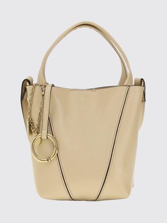 Chlo&eacute; Borsa a mano mini Spin in pelle di vitello a grana con anello