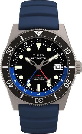 Timex Deepwater Reef GMT Synthetic Strap Watch, 41mm in Blue at Nordstrom