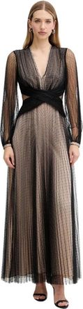 Twinset Lace Maxi Jurk - Dames - Jurken - Zwart - Maat: XS Poliester