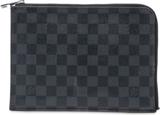 Louis Vuitton Clutch Pochette Jour PM in tela Damier Graphite 2017 - Nero