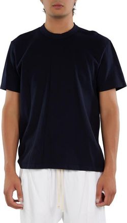 Les Tien Pique Binded Neck Tee in Navy at Nordstrom, Size Xx-Large